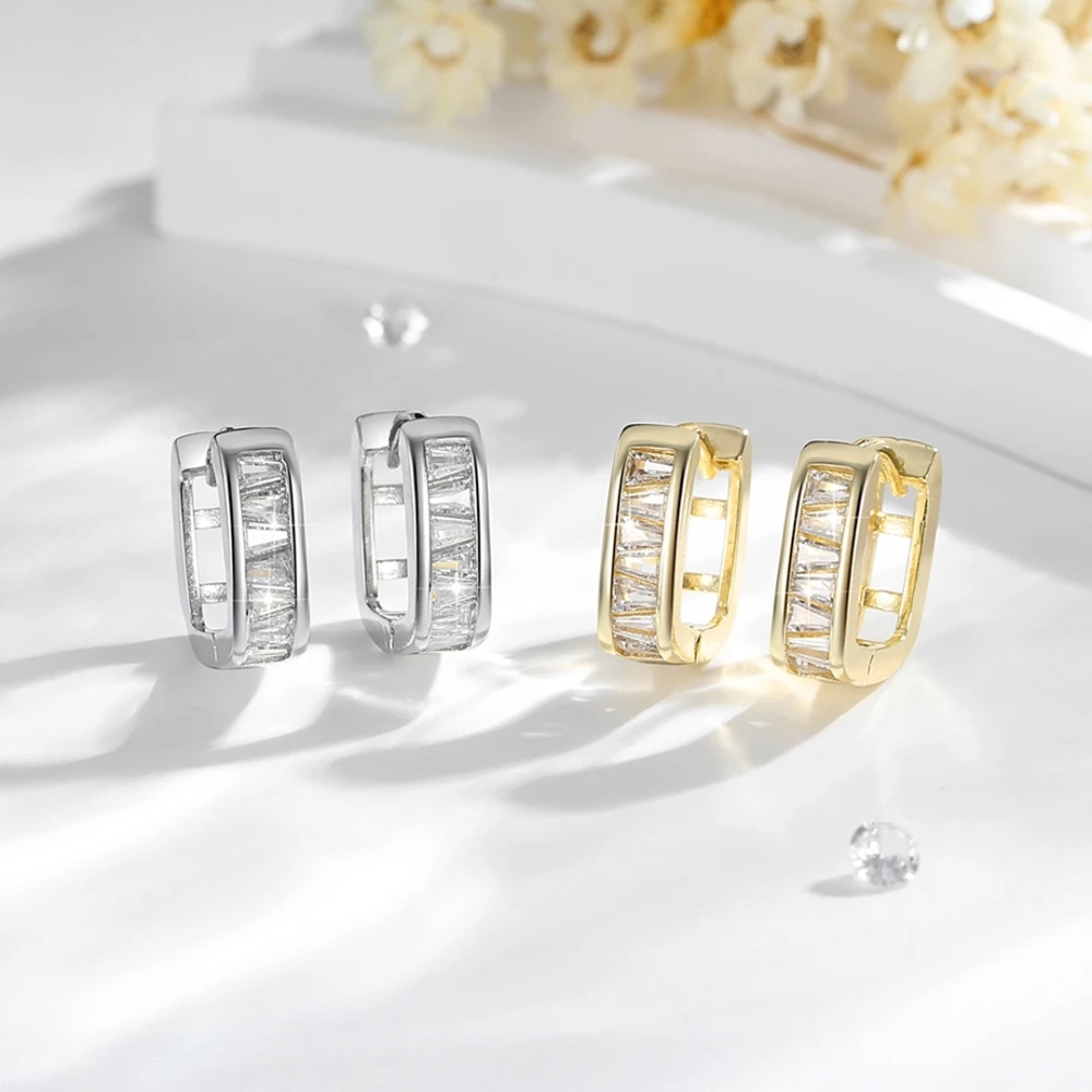 Chic Silver and Gold Huggie Earrings